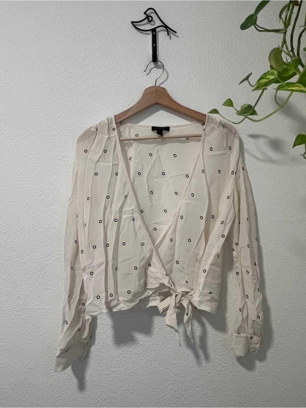 J Crew Silk Wrap Top sz M